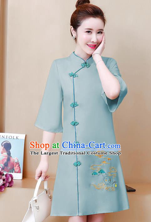 Chinese Traditional Embroidered Cheongsam Costume China National Qipao Dress for Women