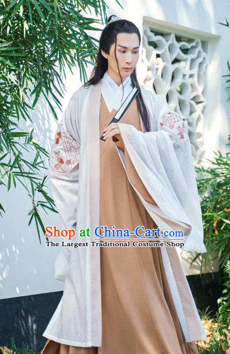 Chinese Ancient Nobility Childe Embroidered Hanfu Clothing Traditional Jin Dynasty Prince Costumes for Women