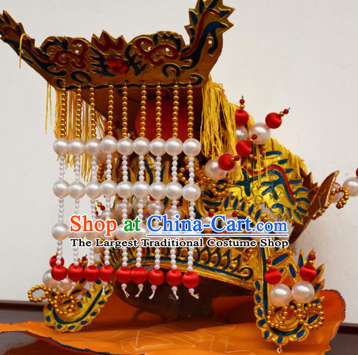 Chinese Traditional Beijing Opera Hat Ancient Emperor Headwear