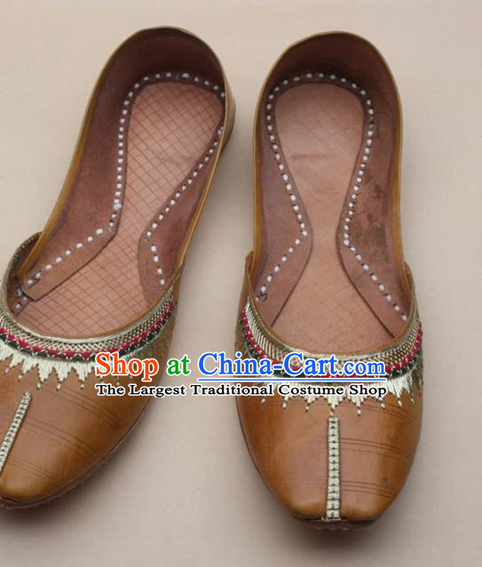 Asian Nepal National Handmade Shoes Indian Traditional Folk Dance Leather Shoes for Women