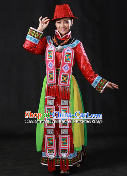 Chinese Traditional Yughur Nationality Dress Ethnic Minority Folk Dance Stage Show Costume for Women