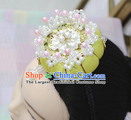 Korean Traditional Court Bride Yellow Hairband Asian Korea Fashion Wedding Hair Accessories for Women