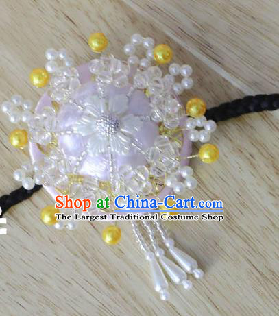 Korean Traditional Court Bride Beads Pink Hairband Asian Korea Fashion Wedding Hair Accessories for Women