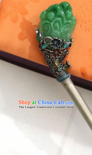 Korean Traditional Wedding Bride Green Jade Hairpins Asian Korea Hanbok Hair Accessories for Women