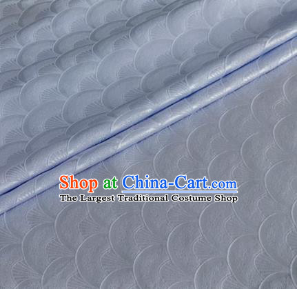 Asian Chinese Classical Scale Pattern Design Blue Brocade Jacquard Fabric Traditional Cheongsam Silk Material