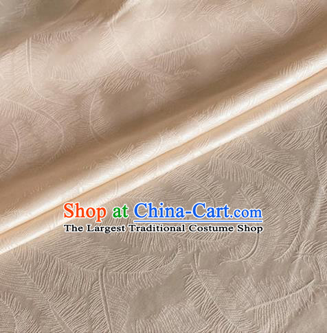 Asian Chinese Classical Feather Pattern Design Champagne Brocade Jacquard Fabric Traditional Cheongsam Silk Material