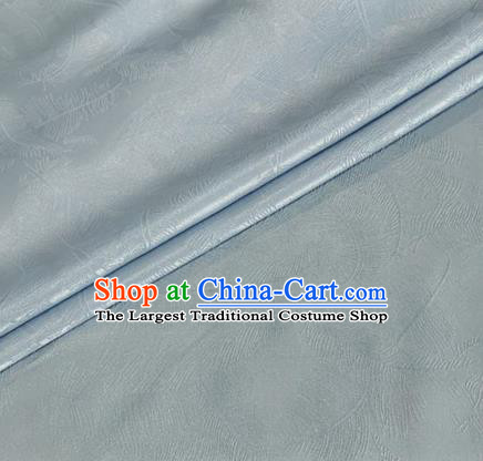 Asian Chinese Classical Feather Pattern Design Light Grey Brocade Jacquard Fabric Traditional Cheongsam Silk Material