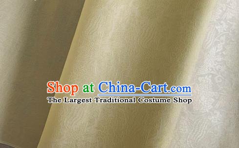 Asian Chinese Classical Phoenix Peony Pattern Design Yellow Organza Jacquard Fabric Traditional Cheongsam Silk Material