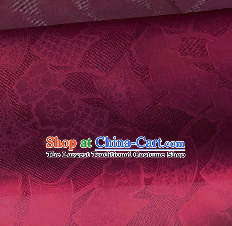 Asian Chinese Classical Pattern Design Wine Red Organza Jacquard Fabric Traditional Cheongsam Silk Material