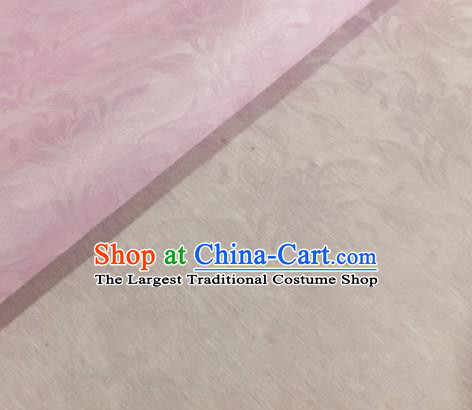 Asian Chinese Classical Lotus Pattern Design Pink Brocade Jacquard Fabric Traditional Cheongsam Silk Material