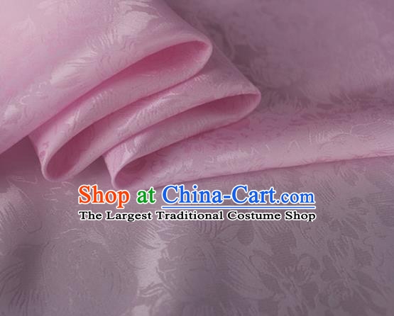 Asian Chinese Classical Rose Pattern Design Peach Pink Silk Fabric Traditional Cheongsam Material