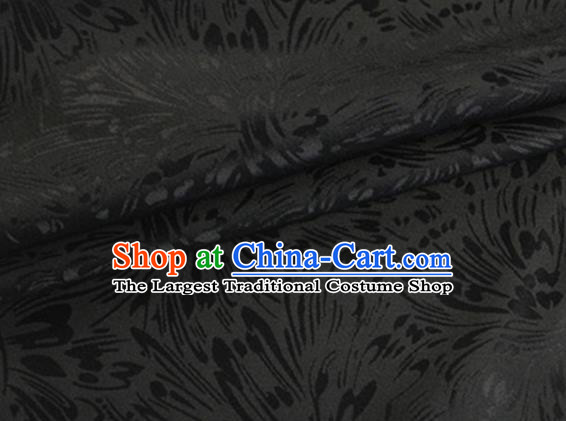 Asian Chinese Classical Pattern Design Black Silk Fabric Traditional Cheongsam Brocade Material