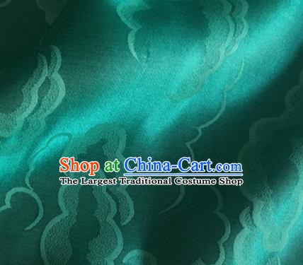 Asian Chinese Classical Cloud Pattern Design Green Silk Fabric Traditional Cheongsam Brocade Material