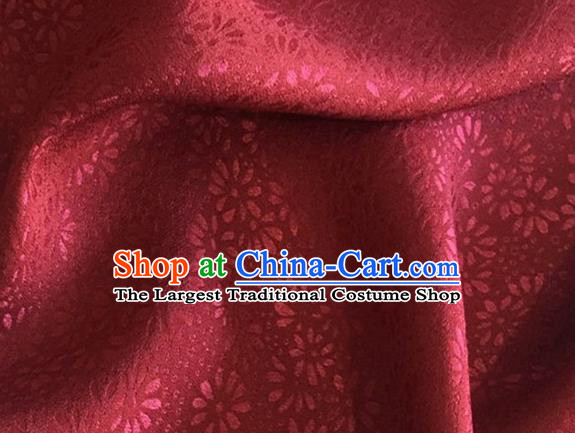 Asian Chinese Classical Jacquard Pattern Design Wine Red Brocade Fabric Traditional Cheongsam Silk Material