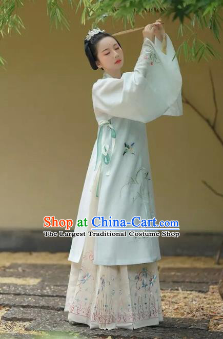 Chinese Ancient Taoist Nun Embroidered Dress Traditional Ming Dynasty Nobility Lady Costumes for Women