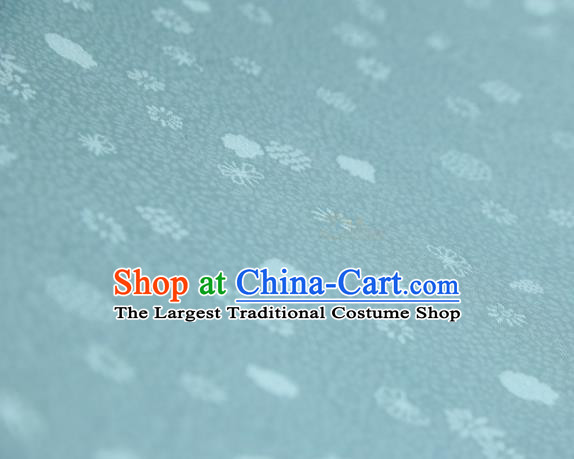 Chinese Classical Daisy Pattern Design Light Blue Mulberry Silk Fabric Asian Traditional Cheongsam Silk Material