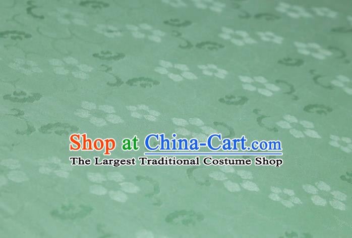 Chinese Classical Plum Pattern Design Green Mulberry Silk Fabric Asian Traditional Cheongsam Silk Material