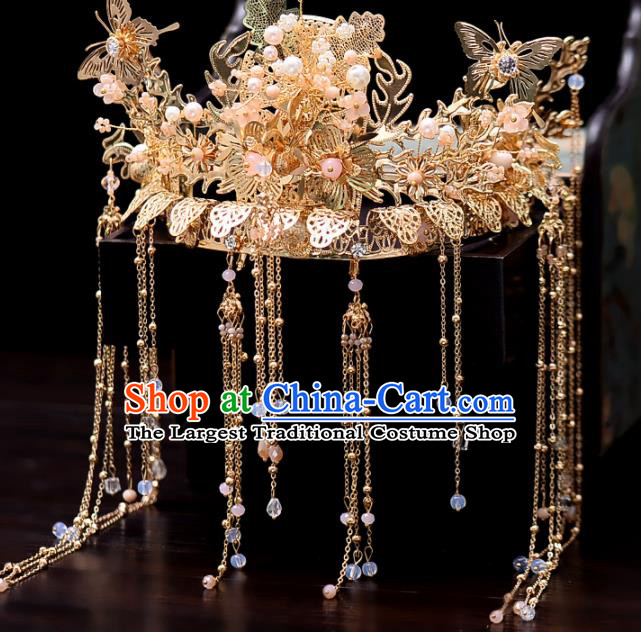 Chinese Traditional Wedding Hair Accessories Handmade Bride Phoenix Coronet for Women