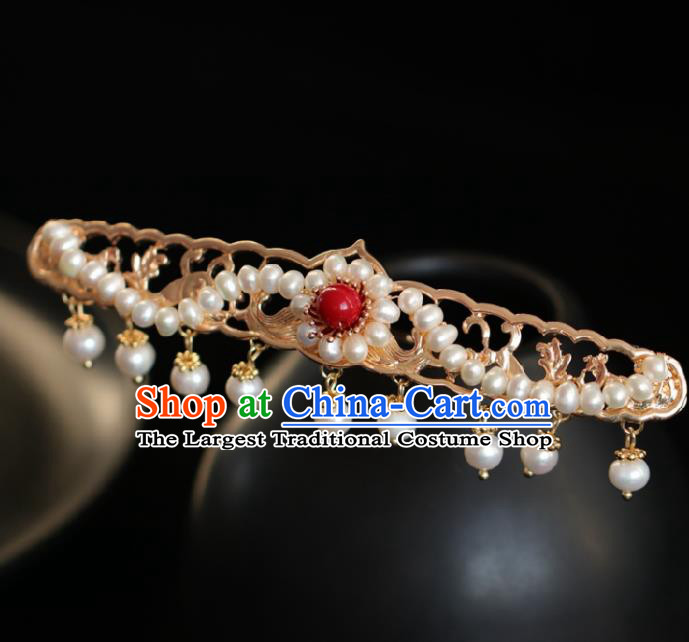 Chinese Handmade Ming Dynasty Queen Pearls Hairpins Ancient Hanfu Hair Accessories for Women