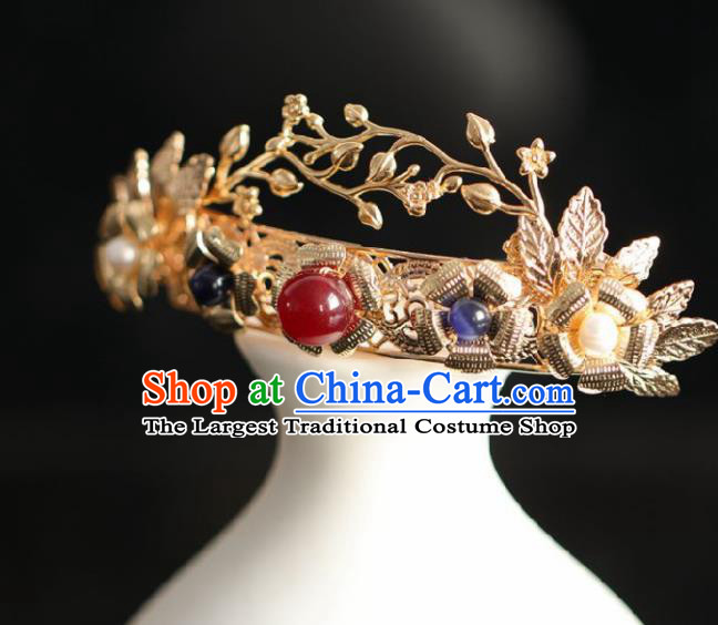 Chinese Handmade Ming Dynasty Queen Golden Hairpins Ancient Hanfu Hair Accessories for Women