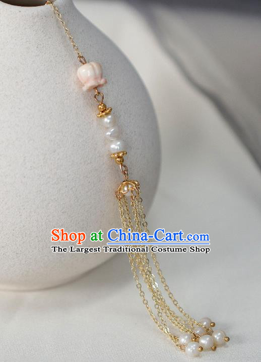 Chinese Traditional Ming Dynasty Golden Tassel Pendant Handmade Ancient Princess Jewelry Accessories for Women