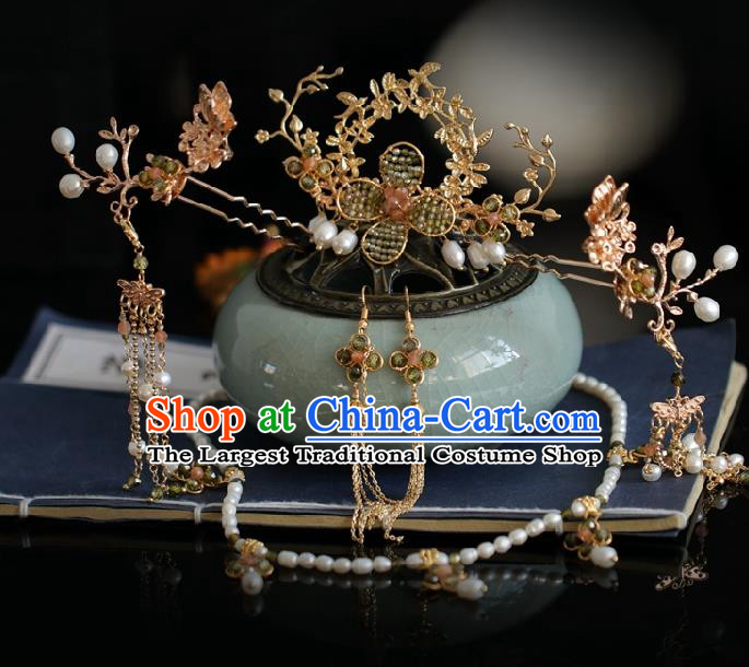 Chinese Handmade Princess Hair Comb Tassel Hairpins Ancient Hanfu Hair Accessories for Women