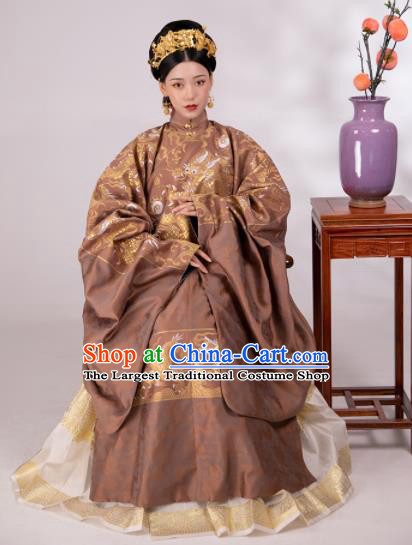 Traditional Chinese Ming Dynasty Duchess Hanfu Robe Ancient Royal Countess Historical Costumes for Women