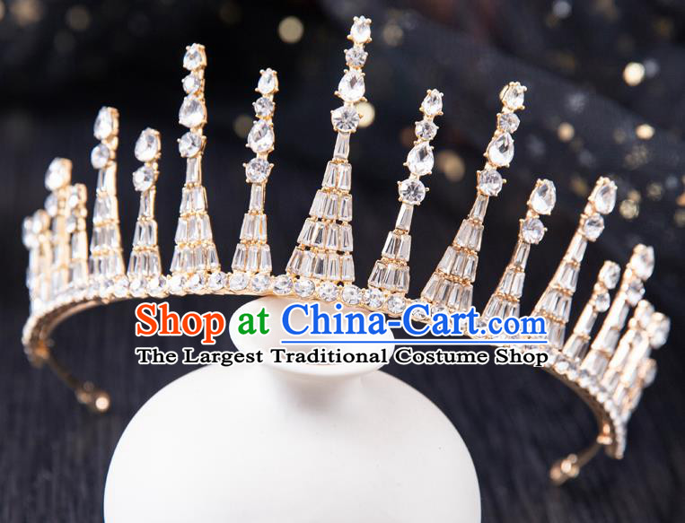 Top Handmade Wedding Bride Royal Crown Baroque Princess Hair Accessories for Women