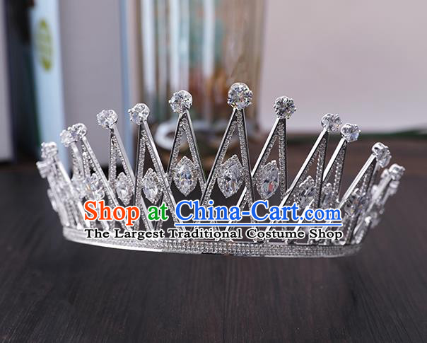 Top Handmade Wedding Bride Zircon Royal Crown Baroque Queen Hair Accessories for Women