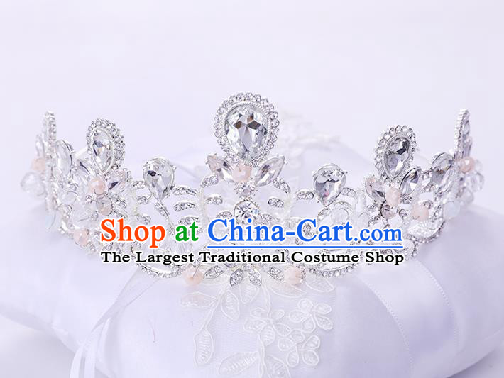 Top Handmade Wedding Bride Royal Crown Baroque Princess Hair Accessories for Women