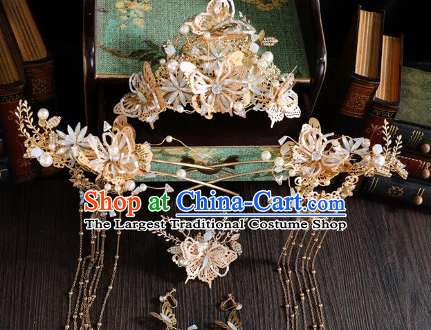 Traditional Handmade Chinese Opal Chaplet Hair Crown Hairpins Ancient Bride Hair Accessories for Women