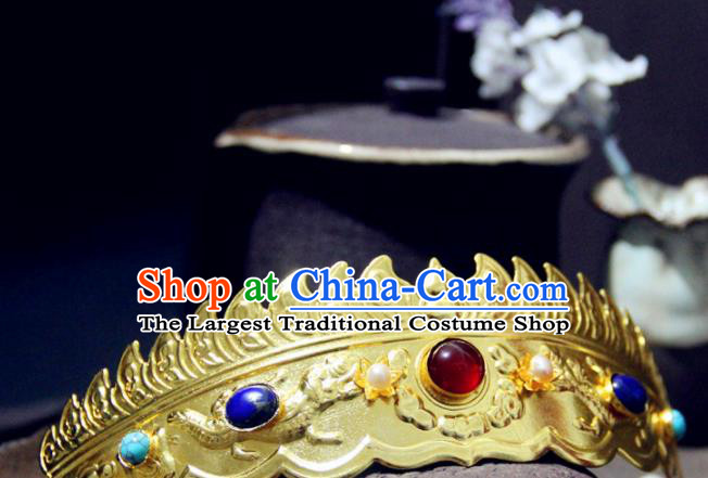 Chinese Traditional Tang Dynasty Hair Crown Handmade Ancient Royal Empress Hair Accessories for Women