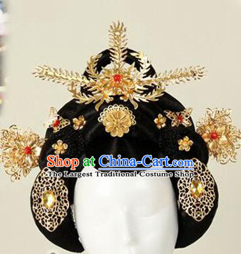 Traditional Chinese Da Tang Dynasty Tumbler Hair Crown Hairpin Handmade Ancient Princess Hair Accessories for Women