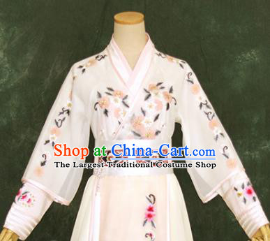 Chinese Ancient Swordswoman White Hanfu Dress Drama Goddess Princess Costume for Women