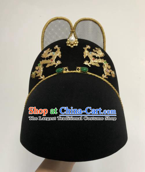 Chinese Traditional Ming Dynasty Emperor Hat Ancient Bridegroom Hair Accessories for Men