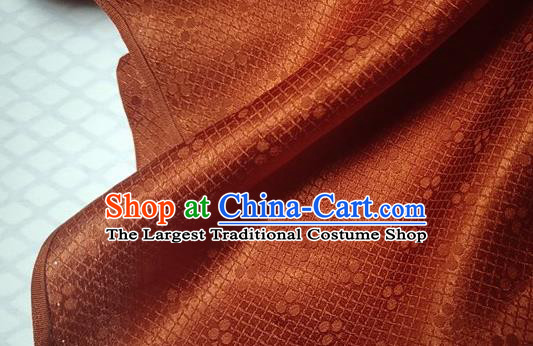 Chinese Traditional Jacquard Orange Silk Fabric Mulberry Silk Fabric Hanfu Dress Material