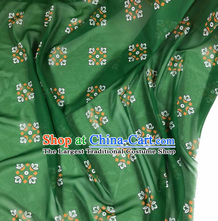 Chinese Traditional Classical Pattern Green Chiffon Fabric Silk Fabric Hanfu Dress Material