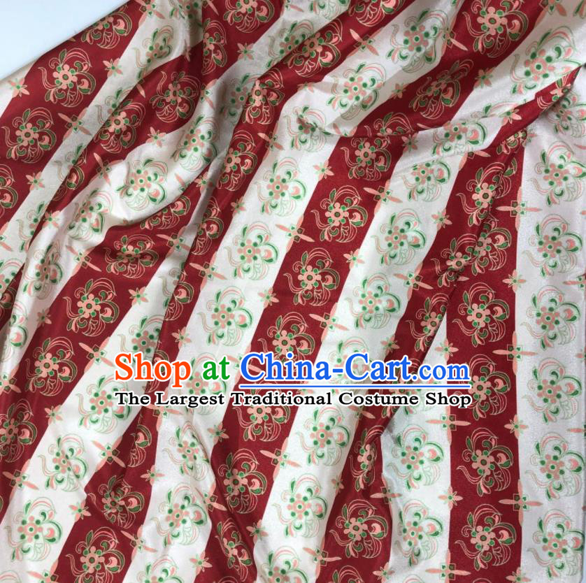 Chinese Traditional Pattern White Brocade Hanfu Fabric Silk Fabric Hanfu Dress Material