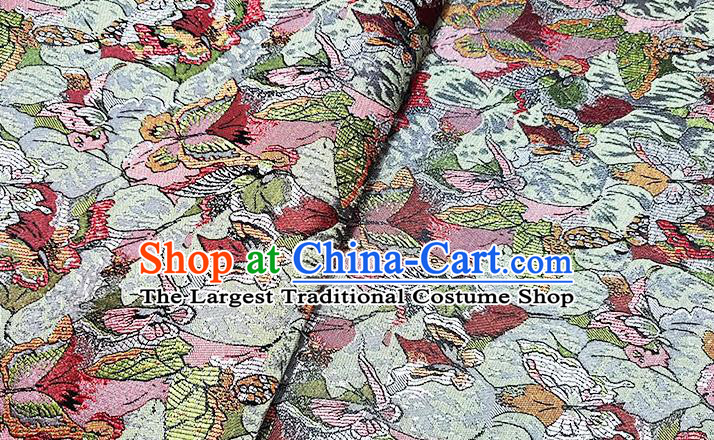 Japanese Traditional Butterfly Pattern Kimono Brocade Fabric Tapestry Satin Fabric Nishijin Material