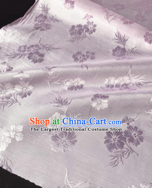 Chinese Traditional Flowers Pattern Pink Silk Fabric Hanfu Brocade Material