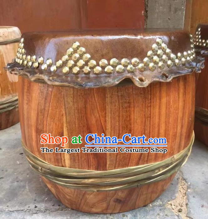 Chinese World Lion Dance Wood Cowhide Drum Traditional Lion Dance Musical lnstruments Drum