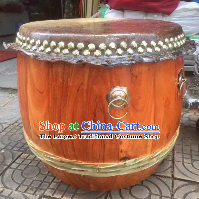 Chinese Lion Dance Wood Cowhide Drum Traditional Lion Dance Musical lnstruments Drum