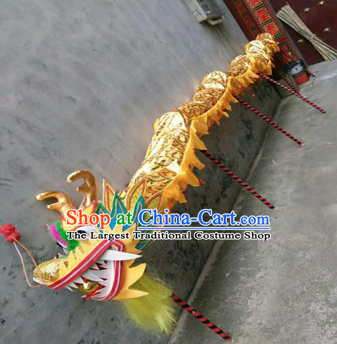 Chinese Traditional Golden Dragon Head Prop Dragon Dance Competition Costumes for Adult