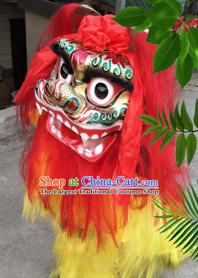 Chinese Traditional Children Lion Dance Fur Lion Head Top Lion Dance Competition Costumes for Kids