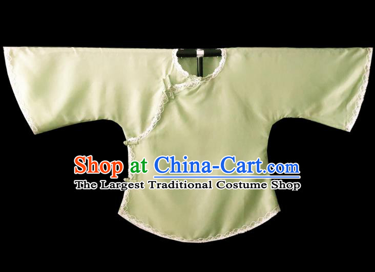 Chinese Traditional Light Green Shirt National Tang Suit Upper Outer Garment Blouse Costume for Women