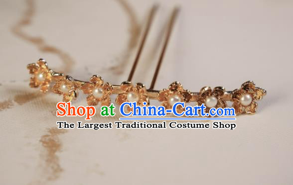 Chinese Traditional Ming Dynasty Princess Golden Hair Accessories Ancient Court Queen Hairpins for Women