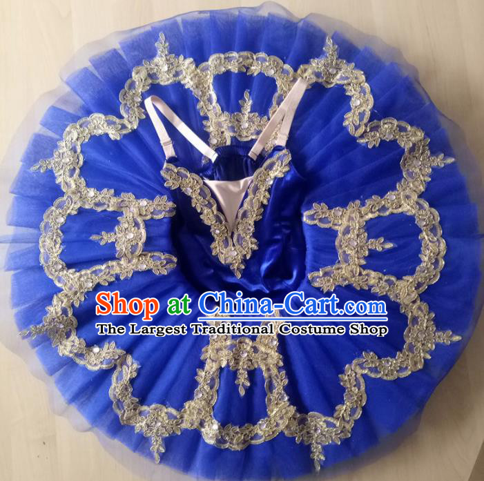 Professional Children Ballet Tutu Royalblue Dress Modern Dance Ballerina Stage Performance Costume for Kids