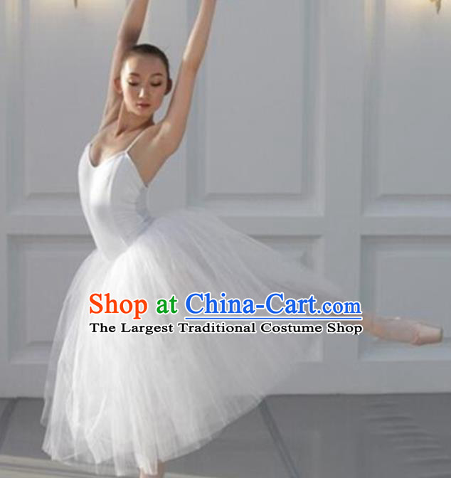 Professional Children Ballet Tutu White Veil Dress Modern Dance Ballerina Stage Performance Costume for Kids