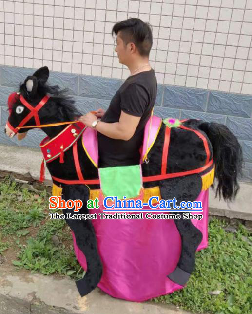 Chinese Traditional Opera Prop Lantern Festival Folk Dance Black Donkey Land Boat