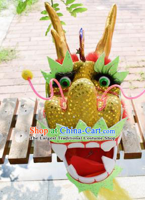 Chinese Traditional Folk Dance Yellow Dragon Head Lantern Festival Dragon Dance Prop